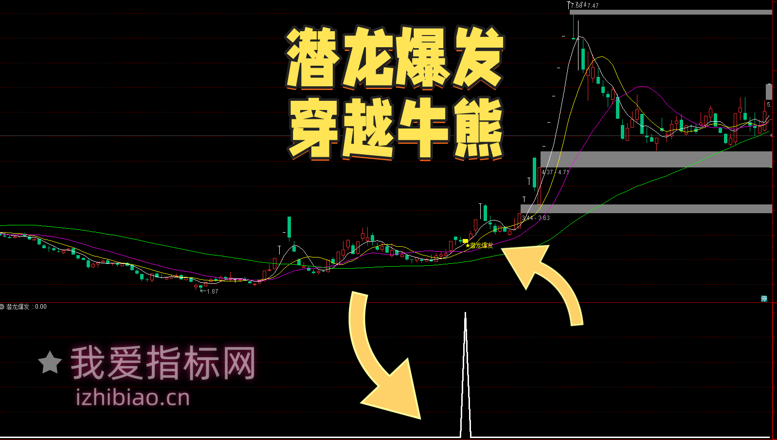 【免费指标】通达信潜龙爆发【主图|副图|选股】套装指标，捕捉行情起点-我爱指标网
